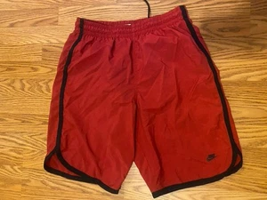 Medium red with black stripe Nike basketball shorts with drawstring - Picture 1 of 4