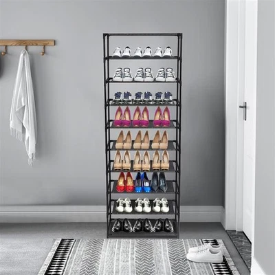 30 Pairs 10 Tier Shoe Rack Portable Storage Shelves Shoe Cabinet Organiser Stand - Image 1 of 4