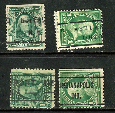 Sc #300 x 4 Mistruck Precancels Collection Franklin 1 Cent 1894 Bureaus US 24B41 - Image 1 of 3