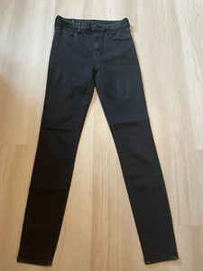American Eagle Next Level Stretch hoch geschnittene Jegging US-Größe 10 x-lange schwarze Jeans - Bild 1 von 7