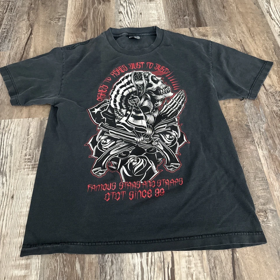 Camisa Vintage Famosas Estrellas y Correas Grande Wild-Ones Cenizas a Cenizas Y2K (39) Foto 1 de 4