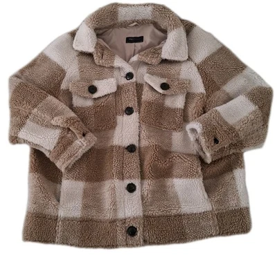 WOMEN'S MARKS AND SPENCER COLLECTION TEDDY FLEECE BUTTON UP JACKET, SIZE UK 18. - Image 1 of 4