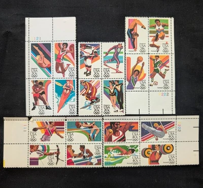 1984 Summer Olympics 5 Block Of 4 Stamps (20 Total): 13c, 20c, 28c, 40c - Image 1 of 4