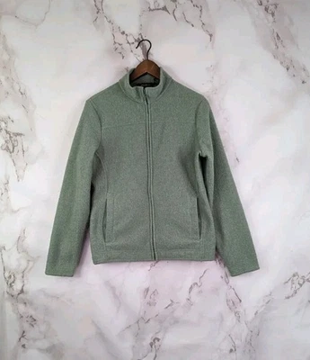 Eddie Bauer Jacket Womens Medium Green Wool Blend Full Zip Coat Pockets Vintage - Image 1 of 4