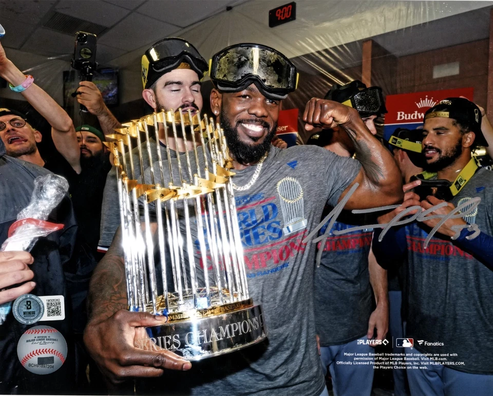 Adolis Garcia Signed Rangers 8x10 Fanatics Photo Beckett Witness BAS COA #5 - Image 1 of 1