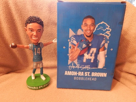 Amon-Ra St. Brown Detroit Lions Collectible Bobblehead - Unopened Box Cover