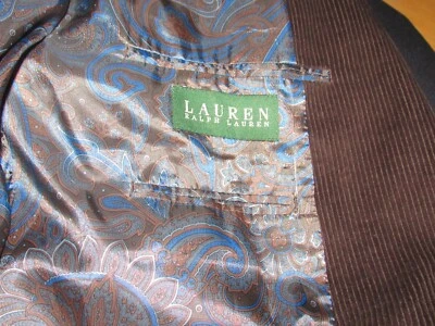 Vintage RALPH LAUREN 44 Reg Brown Corduroy Blazer Wooden Buttons Sport Coat - Image 1 of 3