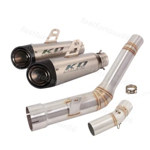For Kawasaki Ninja ZX10R 2021-2024 Steel Exhaust Mid Pipe DB Killer 51mm Muffler - Foto 1 di 14