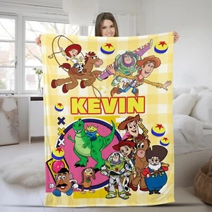 Personalized Disney Pixar Toy Story Blanket, Custom Name Baby Girl Boy Disney Bl - Picture 1 of 4