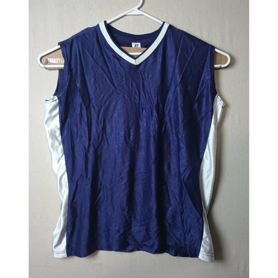 Camiseta deportiva Russell Athletic sin mangas cuello en V talla Misses XXL púrpura D Foto 1 de 4