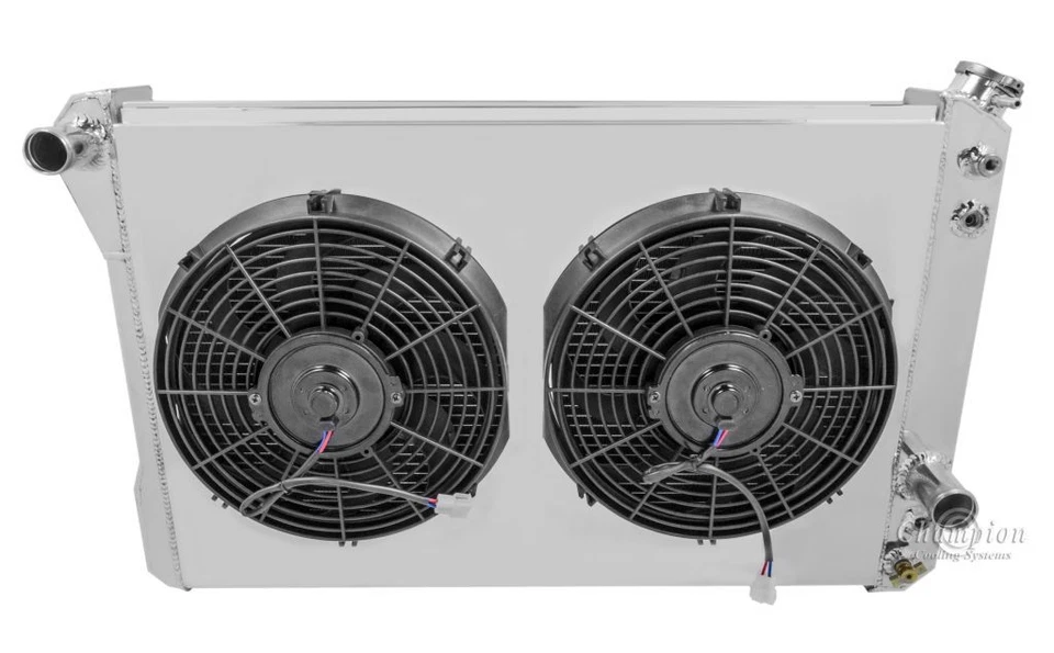 1982-1992 Pontiac Firebird Aluminum 3 Row KR Champion Radiator Fan Shroud Combo Foto 1 de 4