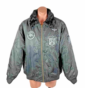 AVIREX A2 Tomcat Bomber Flight Jacket Dwight Eisenhower Men's XL Patches Fur EUC - Picture 1 of 10