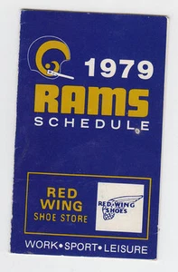 1979 RED WING SHOW STORE LOS ANGELES RAMS POCKET SCHEDULE SKED RARE VERSION - Picture 1 of 1