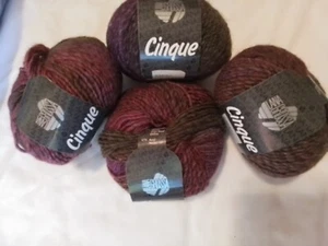 Lana Grossa CINQUE 4=Lot 53% Schurwolle Merino Wool 47% Acrylic 135 m/ 147 yds - Picture 1 of 10