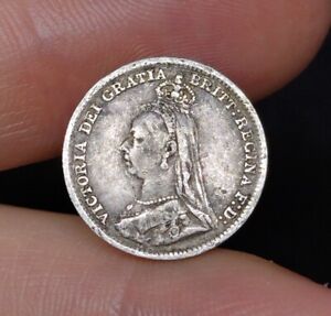 Great Britain Silver 3 Pence 1891 Victoria Good Coin Great Condition (11)