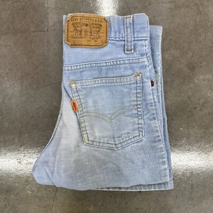 Levi’s Orange Tab 416-1512 Size 12 Baby Blue Corduroy Pants Distressed Youth Vtg - Picture 1 of 8