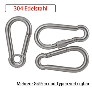 Karabinerhaken Edelstahl Karabiner A2 Edelstahl - Picture 1 of 43