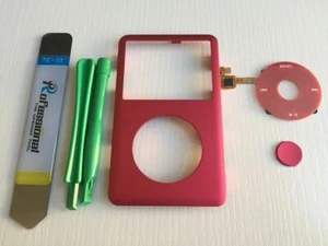 Front Housing Cover Case + Clickwheel Button iPod Classic 6/7th 80/120/160GB RED - Picture 1 of 6