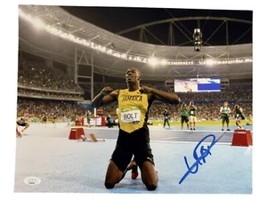 USAIN BOLT SIGNED PHOTOGRAPH OLYMPICS GOLD FASTEST MAN 11X14 JSA COA - Picture 1 of 2