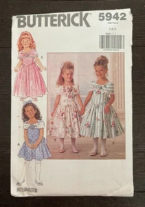 Butterick 5942 Vtg 90s Toddler Party Dress Fitted Lined Shoulder Yokes Sz 1-3 UC - Picture 1 of 6