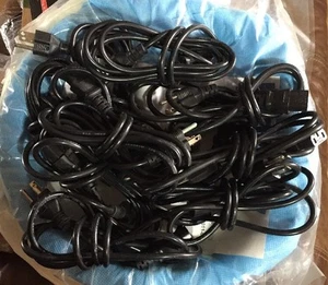 Lot of 10 Universal 3 Prong Power Cord Cable for Desktop, Printers, Monitors - Picture 1 of 3