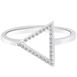 100% Natural IGI Certified 0.06Ct White Diamond Women's Ring In 14KT White Gold - Picture 1 of 4