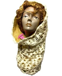Betsey Johnson Scarf Crochet Lace Infinity Scarves Head Wrap Neck Cowl - Picture 1 of 9