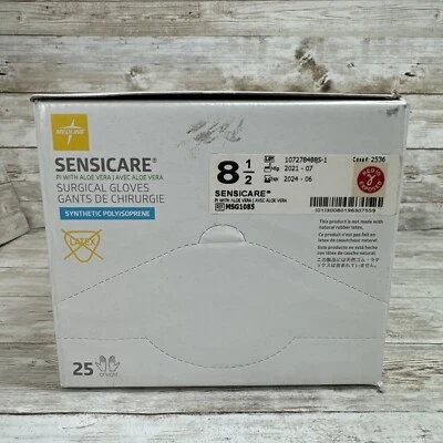 Sensicare Surgical Gloves PI w/ALOE VERA Synthetic, 25 Pair Size: 8.5 *See Date* - Imagem 1 de 4