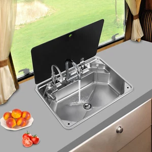 RV Sink Hand Wash Basin Sink 17.83*12.8*6.57in for Outdoor RV Camper Van Caravan - Picture 1 of 20