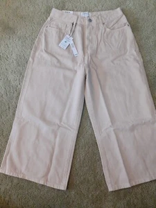miss selfridge ladies jeanologlar cropped wide leg jeans size 14 colour stone. - Picture 1 of 5