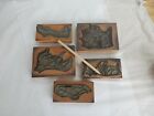 Various 1950S Era French Geographical Printing Blocks    A Lot Of Five