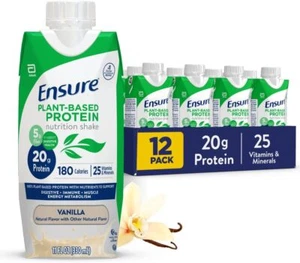 (12 Pack) Ensure Plant-Based Vegan Protein Nutrition Shake, Vanilla, 11 Fl Oz - Picture 1 of 7