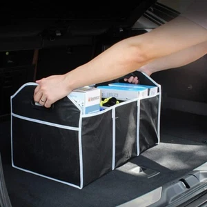 Car Trunk Organizer, Portable Foldable Waterproof Auto Storage Bag with 3 Compar - Picture 1 of 4