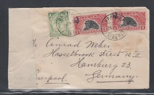 Liberia # 56 O99 (2) to Hamburg GERMAN Censor Civet Oil Palm Tree $REDUCED$ - Picture 1 of 2