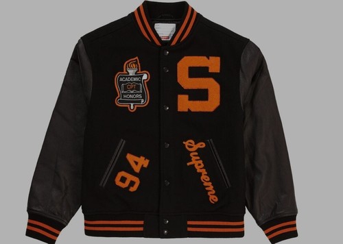 Giacca Supreme Team Varsity taglia small nera FW19 autunno inverno 2019 nuovissima