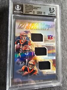 2021 Panini Zenith Joe Burrow/Ja'Marr Chase/Tee Higgins Team Summit /149 BGS 8.5