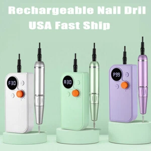 30000RPM Rechargeable Electric Nail Drill Manicure Machine For Nail Gel Remove - Picture 1 of 14
