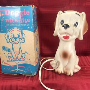 Vintage 1960’s Alan Jay-Clarolyte Little Angel Doggie nite-lite works in BOX