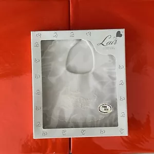Bavetta Neonato 100% Seta Merletto Ricamo“ Il mio BATTESIMO “. Col. Panna - Imagen 1 de 2