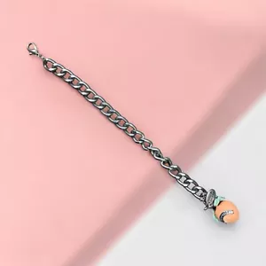 Paula Deen Silver Tone Charm Bracelet w/ Savannah Peach Charm - Picture 1 of 9