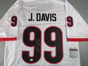 Jordan Davis Georgia Bulldoggen signiertes Autogramm Pro Style maßgeschneidertes Trikot JSA - Bild 1 von 3