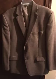 Herren 44R Chaps Sport Mantel Jacke Hahnentritt Fensterscheibe 2 Knopf Schlitz Wolle Beige - Bild 1 von 11