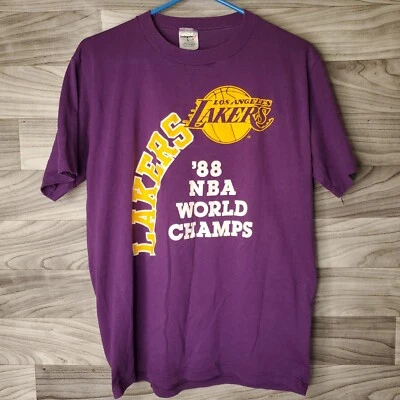 Vintage 1988 Los Angeles Lakers Swingster Single Stitch World Champs T-shirt L - Image 1 of 4