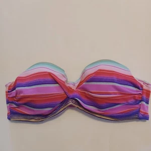 Victoria’s Secret Bikini Top Push Up 34C Swim Striped Gold - Picture 1 of 5