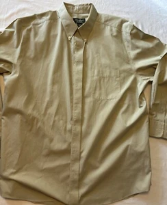 NEW Eddie Bauer Wrinkle Free Relaxed Fit Button Down Dress Shirt XLT Tan/beige - Picture 1 of 6