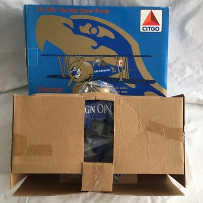SpecCast Citgo Stearman Bi-Plane Die Cast Metal Coin Bank Lmtd Edition 1993 NIB - Image 1 of 4