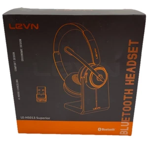 Zestaw słuchawkowy Bluetooth LEVN LE-HS013 z mikrofonem redukcja szumów, komfortowy czarny - Zdjęcie 1 z 9