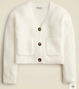 NWT! J.Crew Crewcuts Girls' Ivory cardigan sweater in Supersoft yarn.Size Medium - Picture 1 of 5