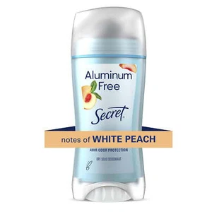 Secret Aluminum Free Women's Deodorant Solid, White Peach, 2.4 oz - Picture 1 of 4