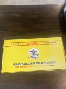 1990 Score Baseball Rack Box of 24 Packs, 48 Cards Per Rack Pack- Un Searched Bo - Picture 1 of 2